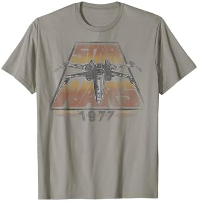 Amazon.com: STAR WARS 1977 Distressed Logo Rainbow X-Wing Men's